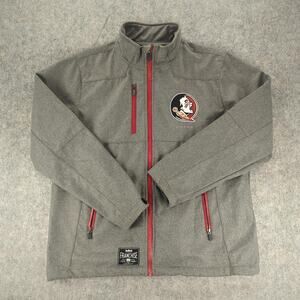 Florida State Seminoles Jacket Mens Large Gray Franchise Club Full Zip FSU NCAA